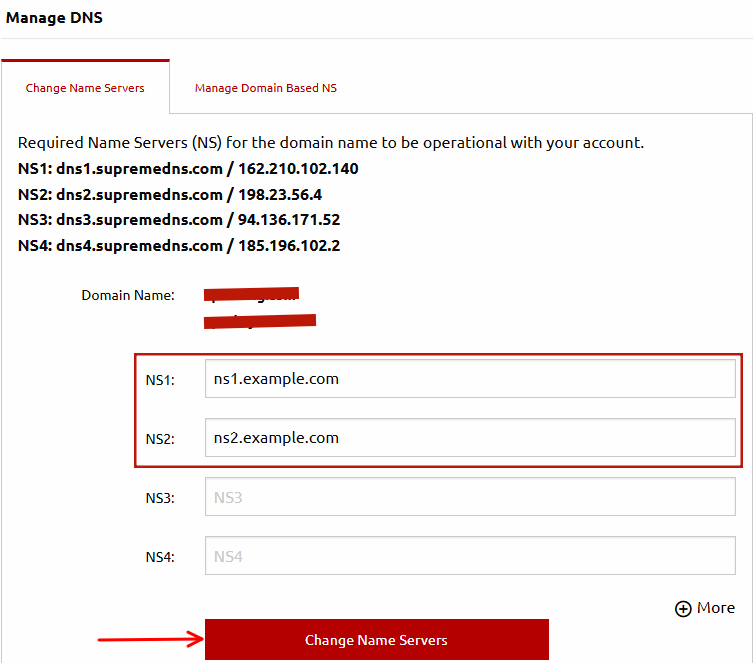 How to Change Domain Nameservers for TightHost Registered Domains